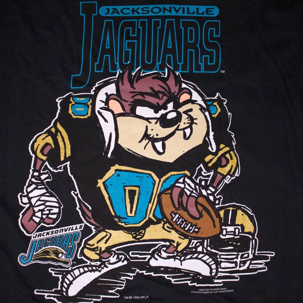 VTG 1995 NWT Jacksonville Jaguars NFL Looney Tunes Taz Long Sleeve T-Shirt XL
